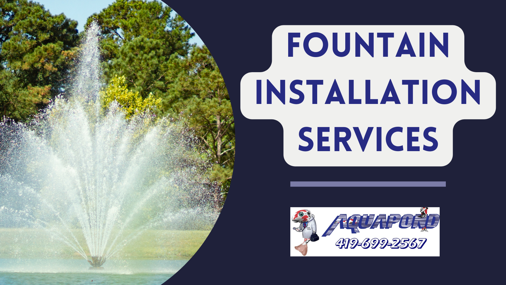 Fountain Installation for Ponds and Small Lakes Aquapond